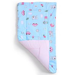 Babyhug 100% Cotton Bed in Bag with Net Car Print - Blue
