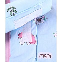 Babyhug 100% Cotton Bed in Bag with Net Car Print - Blue