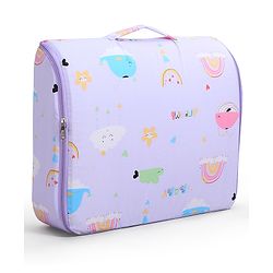 Babyhug 100% Cotton Bed in Bag with Net Car Print - Blue