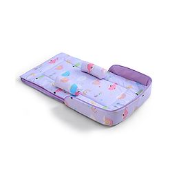 Babyhug 100% Cotton Bed in Bag with Net Car Print - Blue