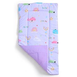 Babyhug 100% Cotton Bed in Bag with Net Car Print - Blue
