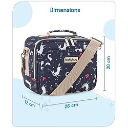 Babyhug Mini Travel Diaper Sling Bag Unicorn Theme- Blue