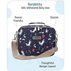 Babyhug Mini Travel Diaper Sling Bag Unicorn Theme- Blue