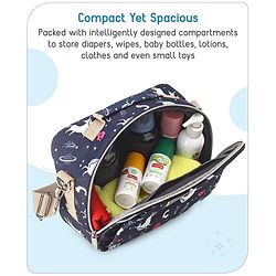 Babyhug Mini Travel Diaper Sling Bag Unicorn Theme- Blue