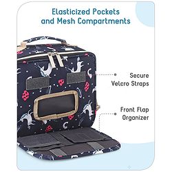 Babyhug Mini Travel Diaper Sling Bag Unicorn Theme- Blue
