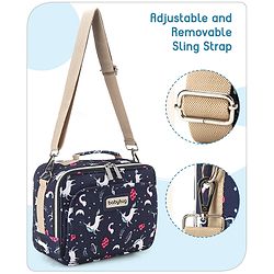 Babyhug Mini Travel Diaper Sling Bag Unicorn Theme- Blue