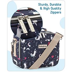 Babyhug Mini Travel Diaper Sling Bag Unicorn Theme- Blue