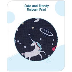 Babyhug Mini Travel Diaper Sling Bag Unicorn Theme- Blue