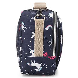 Babyhug Mini Travel Diaper Sling Bag Unicorn Theme- Blue