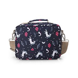 Babyhug Mini Travel Diaper Sling Bag Unicorn Theme- Blue
