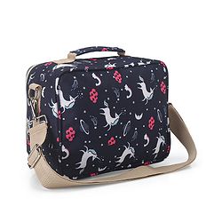 Babyhug Mini Travel Diaper Sling Bag Unicorn Theme- Blue