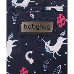 Babyhug Mini Travel Diaper Sling Bag Unicorn Theme- Blue