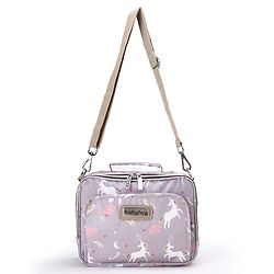 Babyhug Mini Travel Diaper Sling Bag Unicorn Theme- Blue