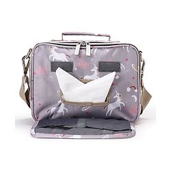 Babyhug Mini Travel Diaper Sling Bag Unicorn Theme- Blue