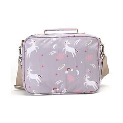 Babyhug Mini Travel Diaper Sling Bag Unicorn Theme- Blue