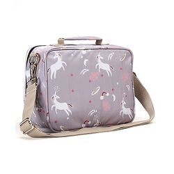 Babyhug Mini Travel Diaper Sling Bag Unicorn Theme- Blue