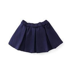 Babyhug Woven Sleeveless Party Assymetrical Top & Pleated Skirt with Bow Applique - Navy Blue