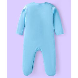 Babyhug Cotton Knit Full Sleeves Sleep Suits Striped & Bear Print Pack of 2 - Yellow & Blue