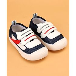 Cute Walk by Babyhug Double Velcro Closure Color Block Print Casual Shoes - Navy Blue
