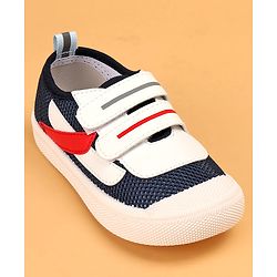 Cute Walk by Babyhug Double Velcro Closure Color Block Print Casual Shoes - Navy Blue