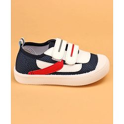 Cute Walk by Babyhug Double Velcro Closure Color Block Print Casual Shoes - Navy Blue