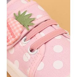 Cute Walk by Babyhug Slip On Casual Shoes with Velcro Closure Polka Dots Print - Pink