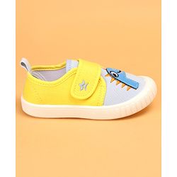 Cute Walk by Babyhug Casual Shoes with Velcro Closure & Dinosaur Patch - Yellow