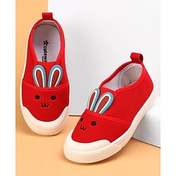 Cute Walk by Babyhug Casual Shoes with Bunny Face Applique - Red