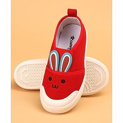 Cute Walk by Babyhug Casual Shoes with Bunny Face Applique - Red