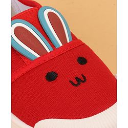 Cute Walk by Babyhug Casual Shoes with Bunny Face Applique - Red