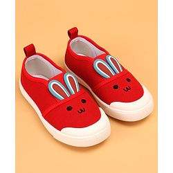 Cute Walk by Babyhug Casual Shoes with Bunny Face Applique - Red