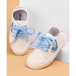 Cute Walk by Babyhug Lace Up Solid Colored Casual Shoes - White