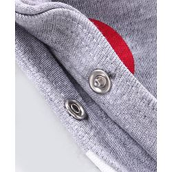 Babyhug Cotton Knit Full Sleeves Sleep Suits With Stripes & Santa Claus Print Pack Of 3 - Red Navy & Light Grey