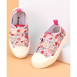 Cute Walk by Babyhug Casual Shoes with Velcro Closure Floral Print - Purple