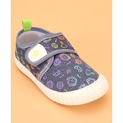 Cute Walk by Babyhug Casual Shoes with Velcro Trophy Print - Blue