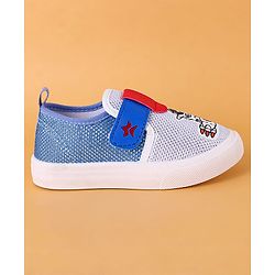 Cute Walk by Babyhug Slip On Casual Shoes with Velcro Closure Astronaut Print - White & Blue