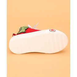 Cute Walk by Babyhug Lace up Casual Shoes With Dino Applique - Red