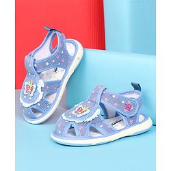 Cute Walk by Babyhug Sandals With Velcro Closure & Butterfly Applique - Blue