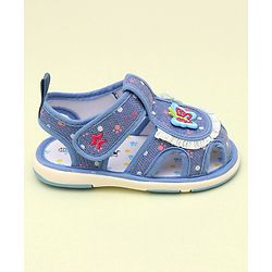 Cute Walk by Babyhug Sandals With Velcro Closure & Butterfly Applique - Blue