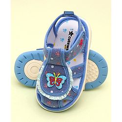 Cute Walk by Babyhug Sandals With Velcro Closure & Butterfly Applique - Blue