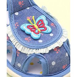 Cute Walk by Babyhug Sandals With Velcro Closure & Butterfly Applique - Blue