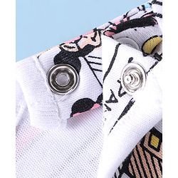 Babyhug Disney 100% Cotton Knit Half Sleeves Onesie with Minnie Mouse Print - White