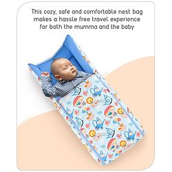 Babyhug Cotton Sleeping Bag Cum Carry Nest Mushroom & Animal Print - Blue