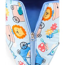Babyhug Cotton Sleeping Bag Cum Carry Nest Mushroom & Animal Print - Blue