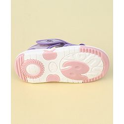 Cute Walk by Babyhug Velcro Closure Sandals with Floral Applique  - Purple