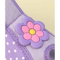 Cute Walk by Babyhug Velcro Closure Sandals with Floral Applique  - Purple