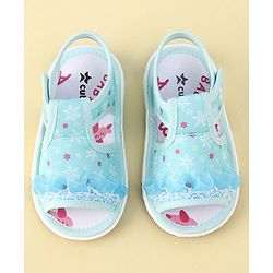 Cute Walk By Babyhug Sandals With Velcro Closure & Mesh Detailing - Aqua Blue