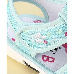 Cute Walk By Babyhug Sandals With Velcro Closure & Mesh Detailing - Aqua Blue