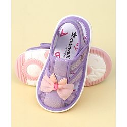 Cute Walk by Babyhug Sandals with Velcro Closure Bow Applique - Purple(May Very Bow Color)