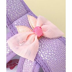 Cute Walk by Babyhug Sandals with Velcro Closure Bow Applique - Purple(May Very Bow Color)